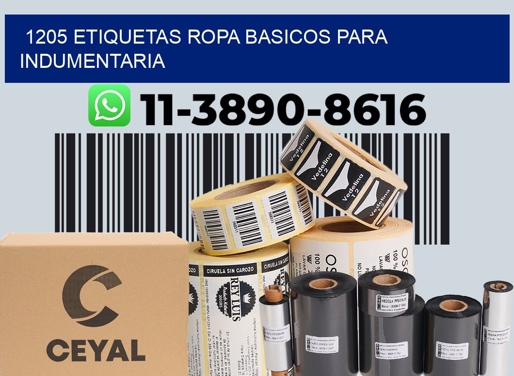1205 Etiquetas ropa basicos para indumentaria