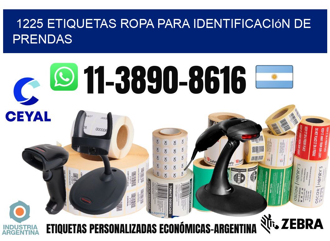 1225 Etiquetas ropa para identificación de prendas