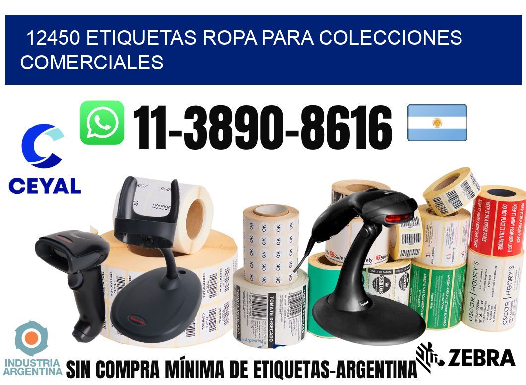 12450 Etiquetas ropa para colecciones comerciales