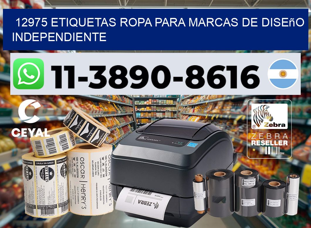 12975 Etiquetas ropa para marcas de diseño independiente