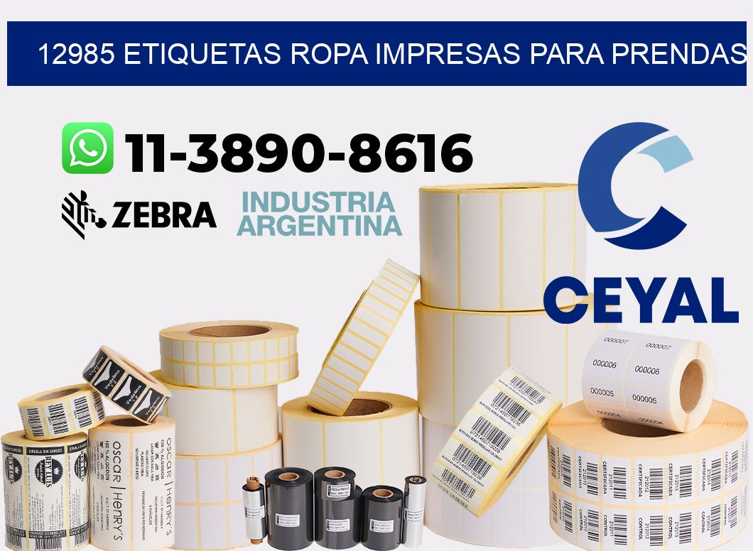 12985 Etiquetas ropa impresas para prendas