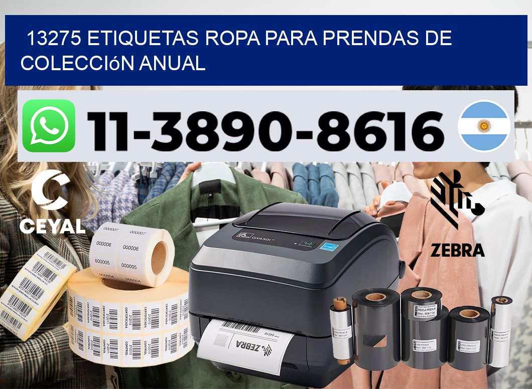 13275 Etiquetas ropa para prendas de colección anual