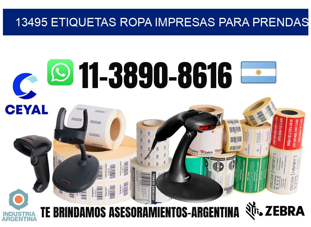 13495 Etiquetas ropa impresas para prendas