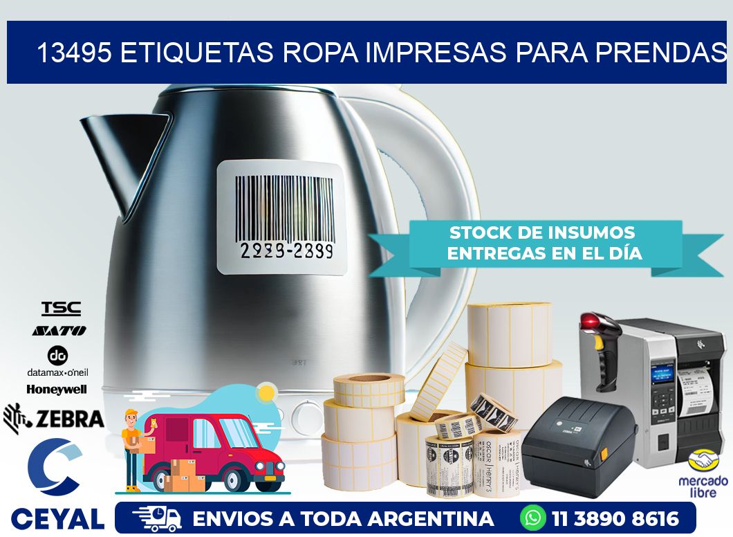 13495 Etiquetas ropa impresas para prendas