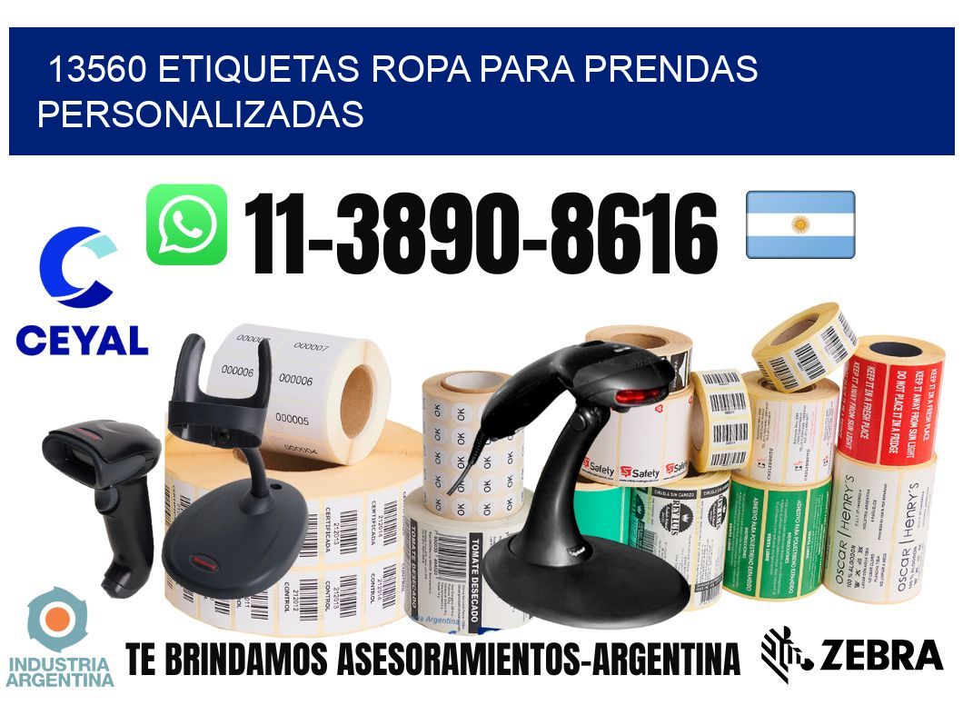 13560 Etiquetas ropa para prendas personalizadas