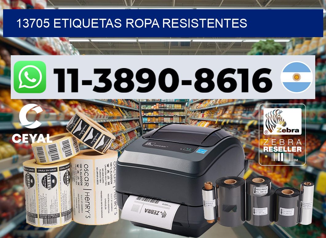 13705 Etiquetas ropa resistentes