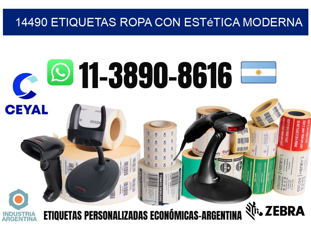 14490 Etiquetas ropa con estética moderna