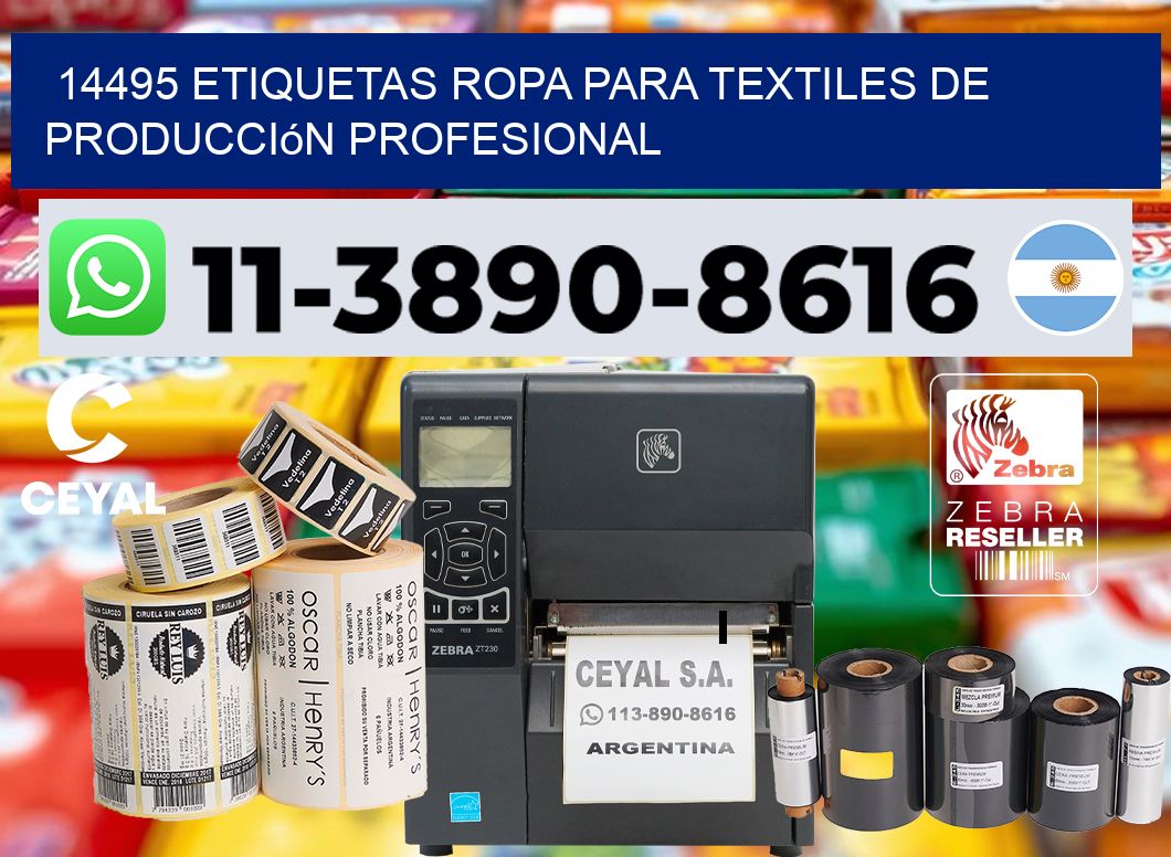 14495 Etiquetas ropa para textiles de producción profesional