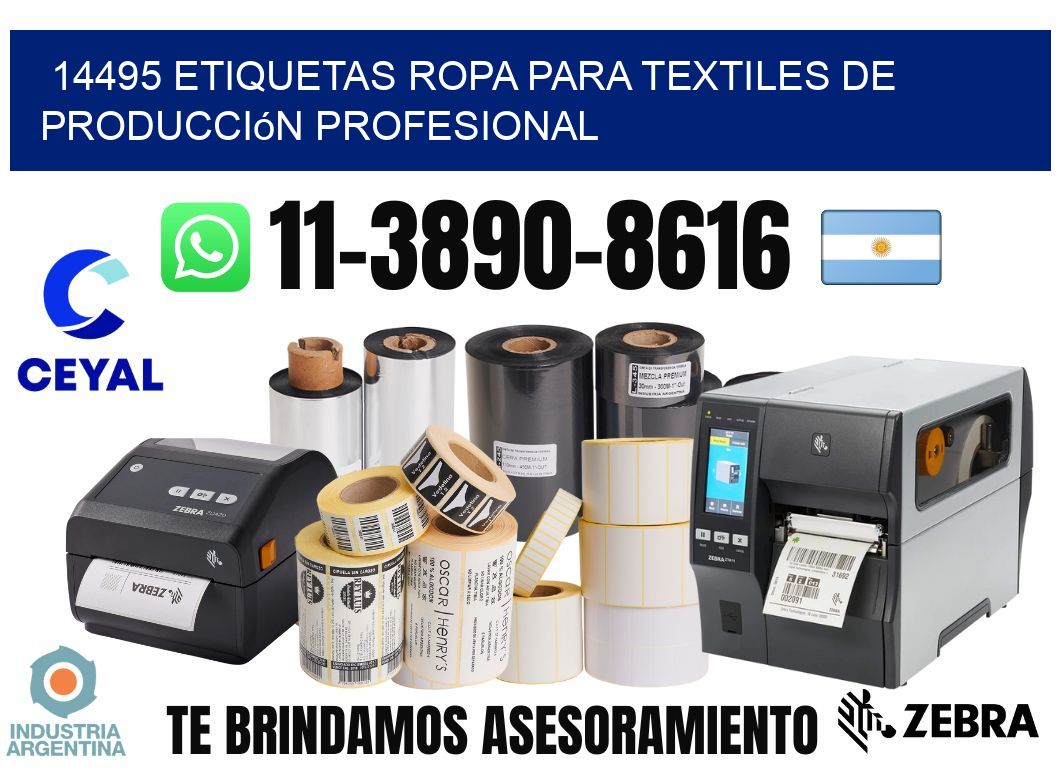 14495 Etiquetas ropa para textiles de producción profesional