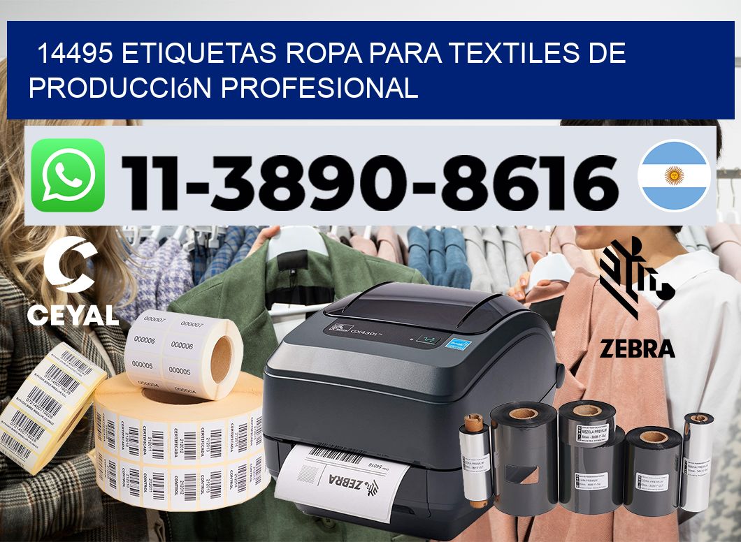 14495 Etiquetas ropa para textiles de producción profesional