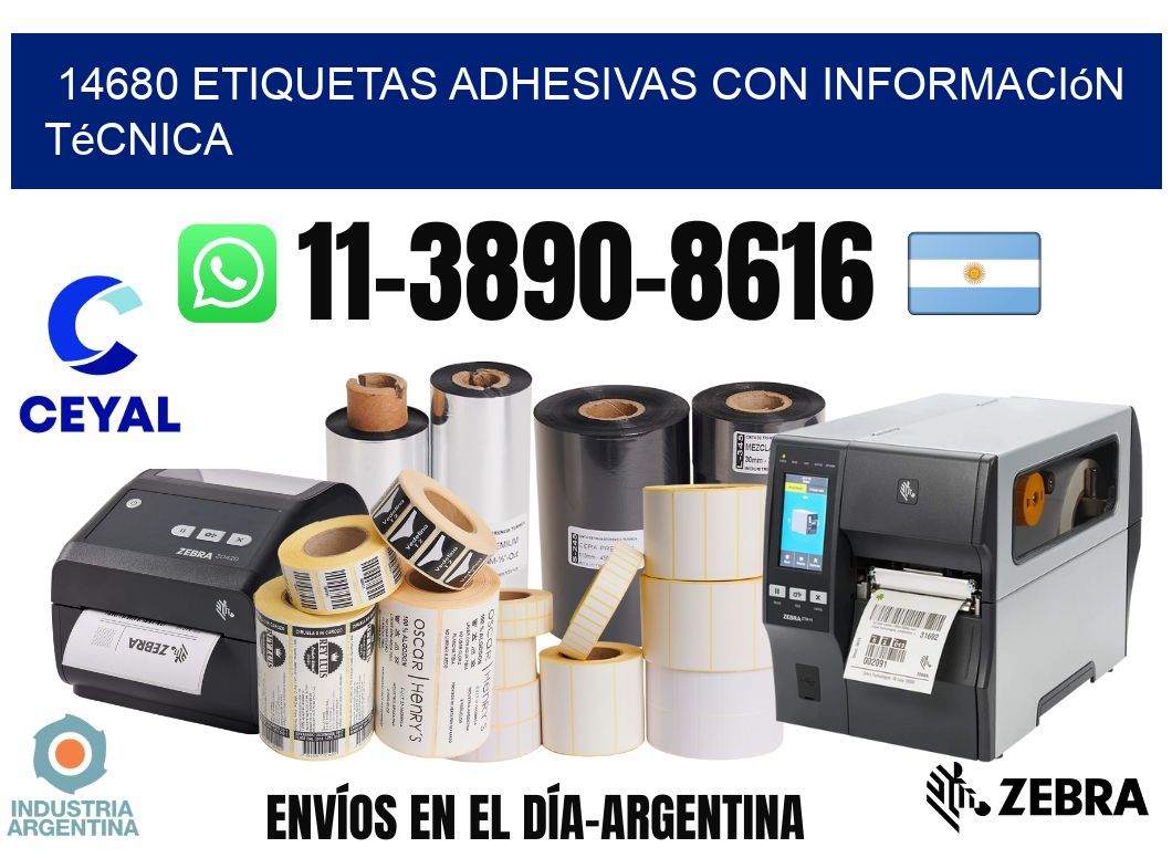 14680 Etiquetas adhesivas con información técnica