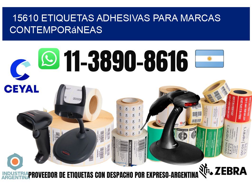 15610 Etiquetas adhesivas para marcas contemporáneas