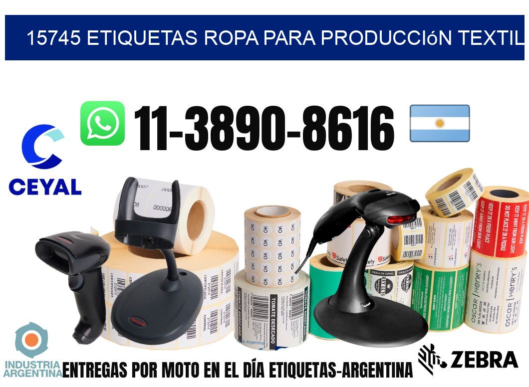 15745 Etiquetas ropa para producción textil