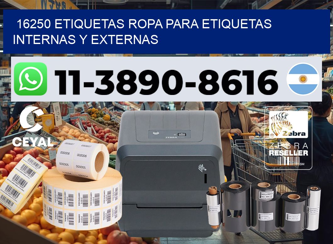 16250 Etiquetas ropa para etiquetas internas y externas