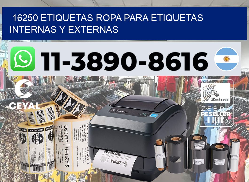 16250 Etiquetas ropa para etiquetas internas y externas