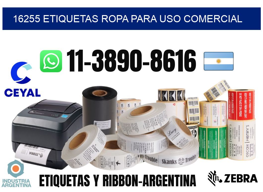 16255 Etiquetas ropa para uso comercial