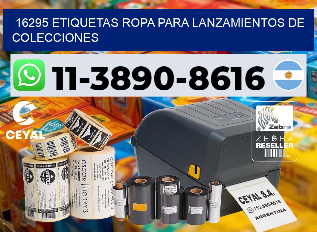 16295 Etiquetas ropa para lanzamientos de colecciones