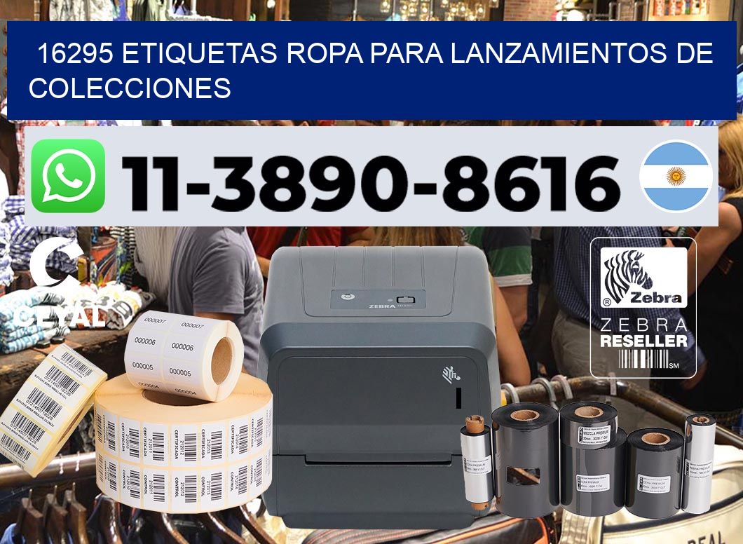 16295 Etiquetas ropa para lanzamientos de colecciones