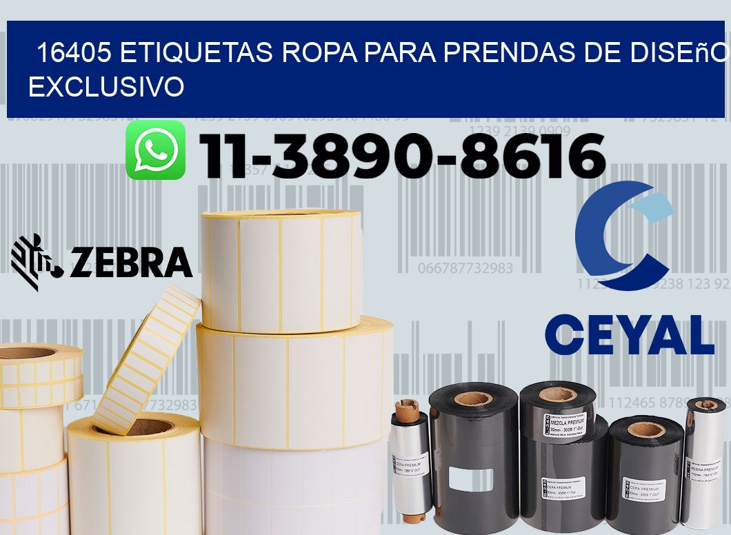16405 Etiquetas ropa para prendas de diseño exclusivo