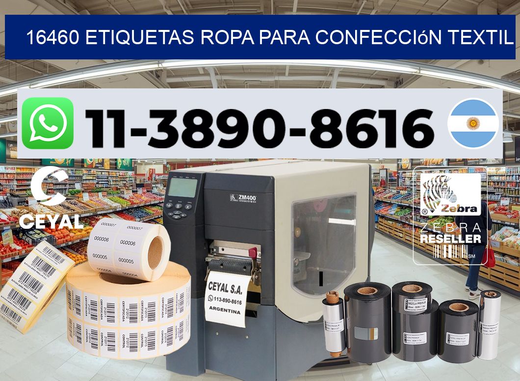 16460 Etiquetas ropa para confección textil