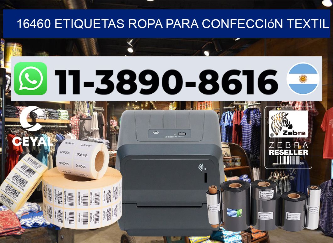 16460 Etiquetas ropa para confección textil