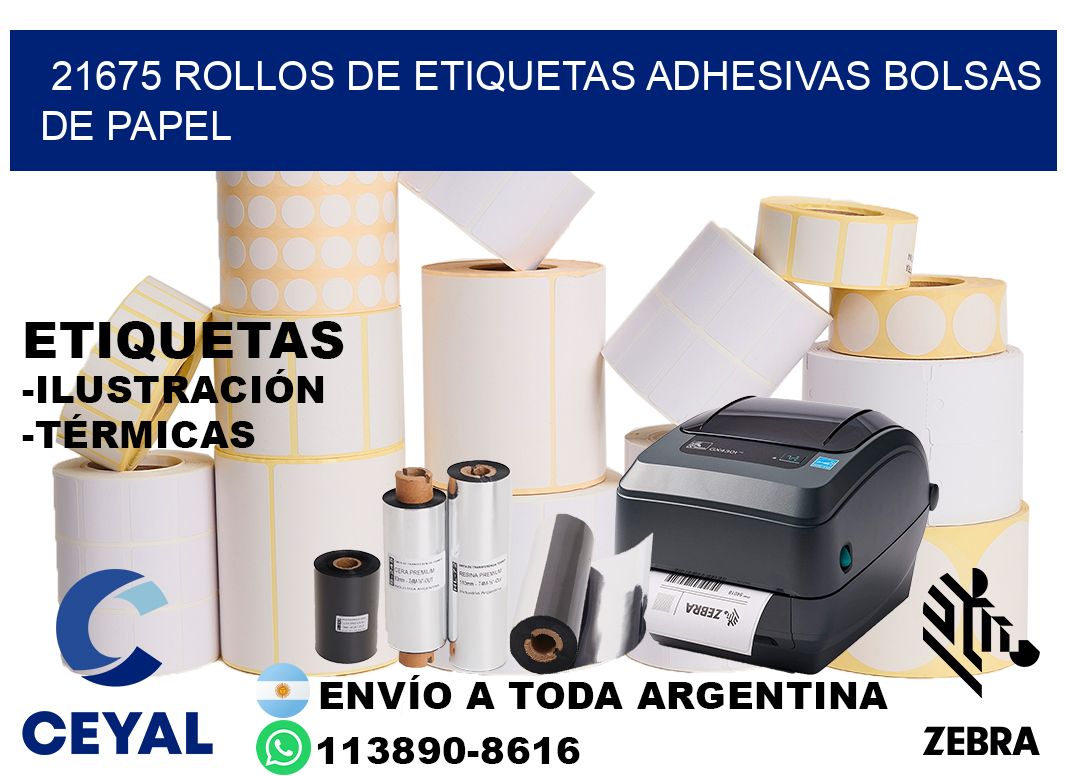 21675 rollos de etiquetas adhesivas bolsas de papel