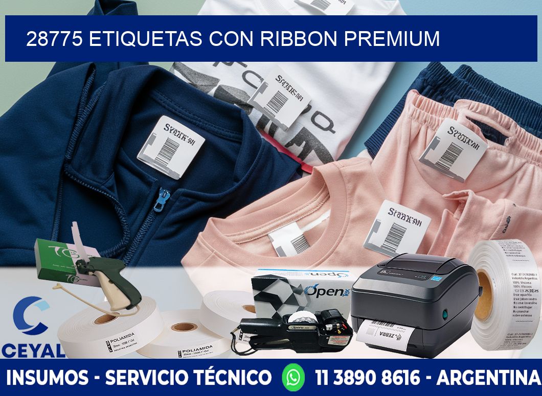 28775 etiquetas con ribbon premium