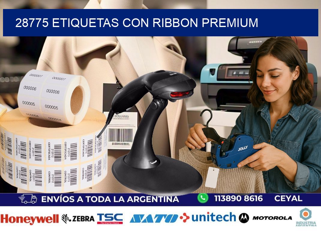 28775 etiquetas con ribbon premium