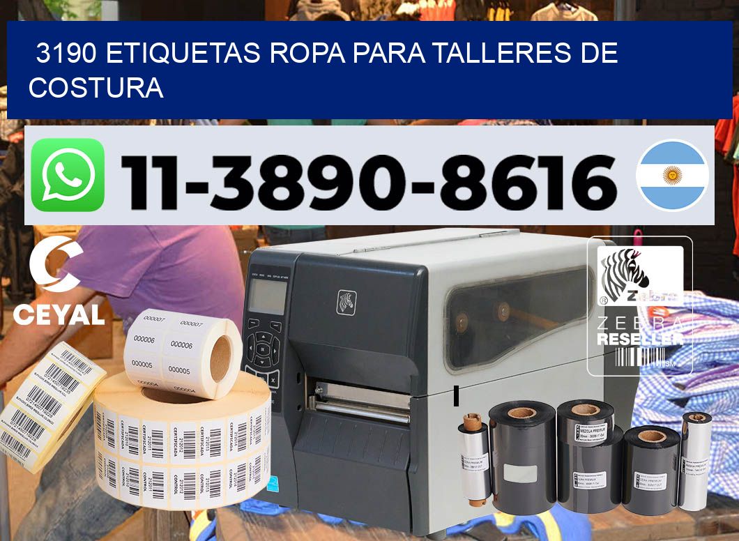 3190 Etiquetas ropa para talleres de costura