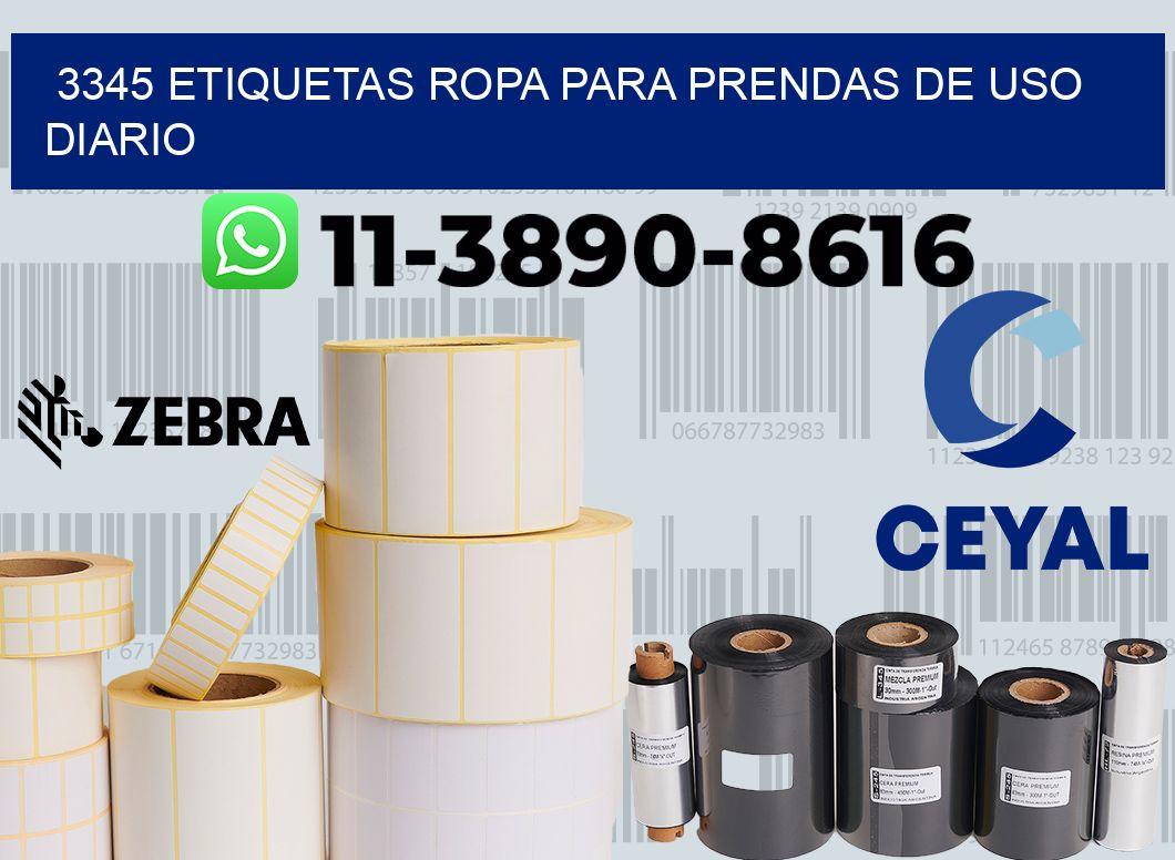 3345 Etiquetas ropa para prendas de uso diario