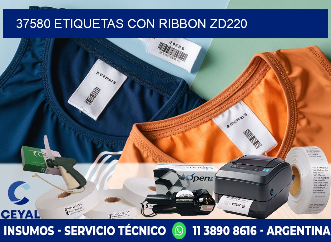 37580 etiquetas con ribbon zd220