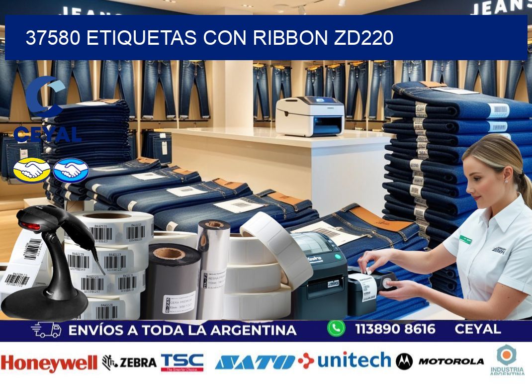 37580 etiquetas con ribbon zd220