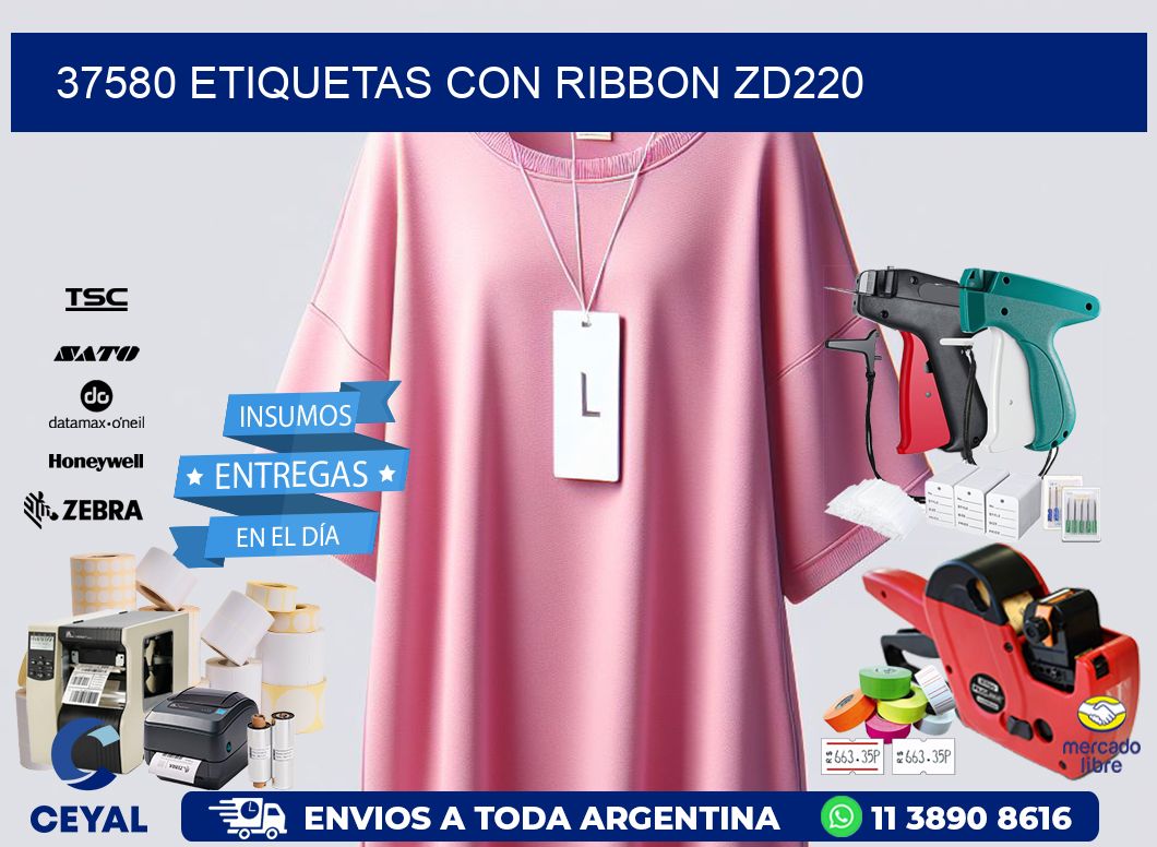 37580 etiquetas con ribbon zd220