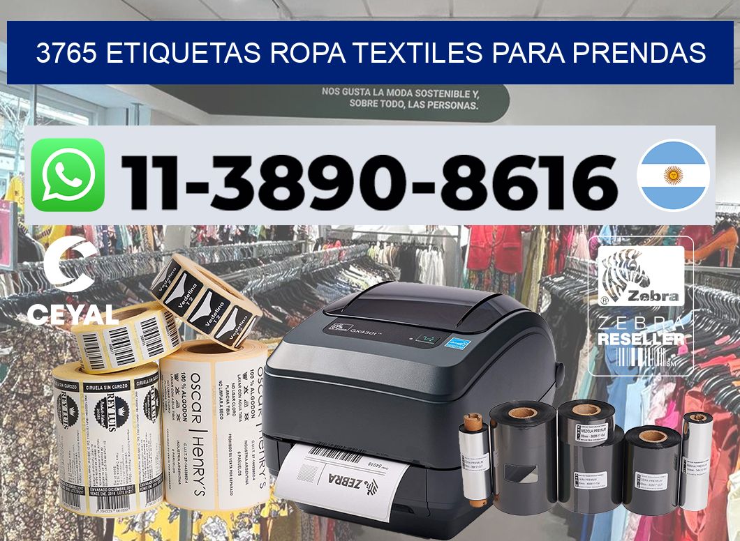 3765 Etiquetas ropa textiles para prendas