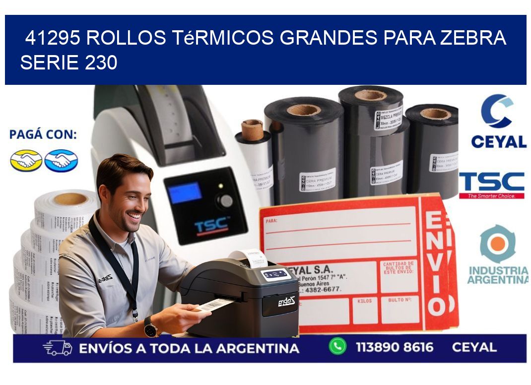 41295 rollos térmicos grandes para zebra serie 230