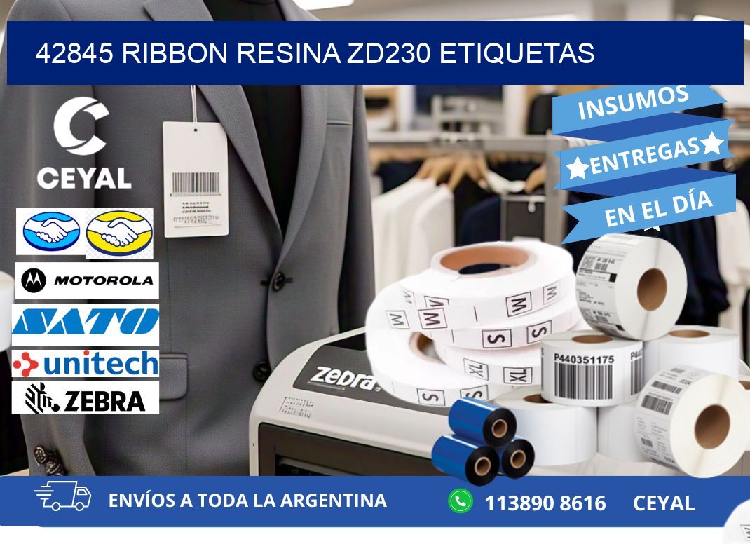 42845 ribbon resina zd230 etiquetas