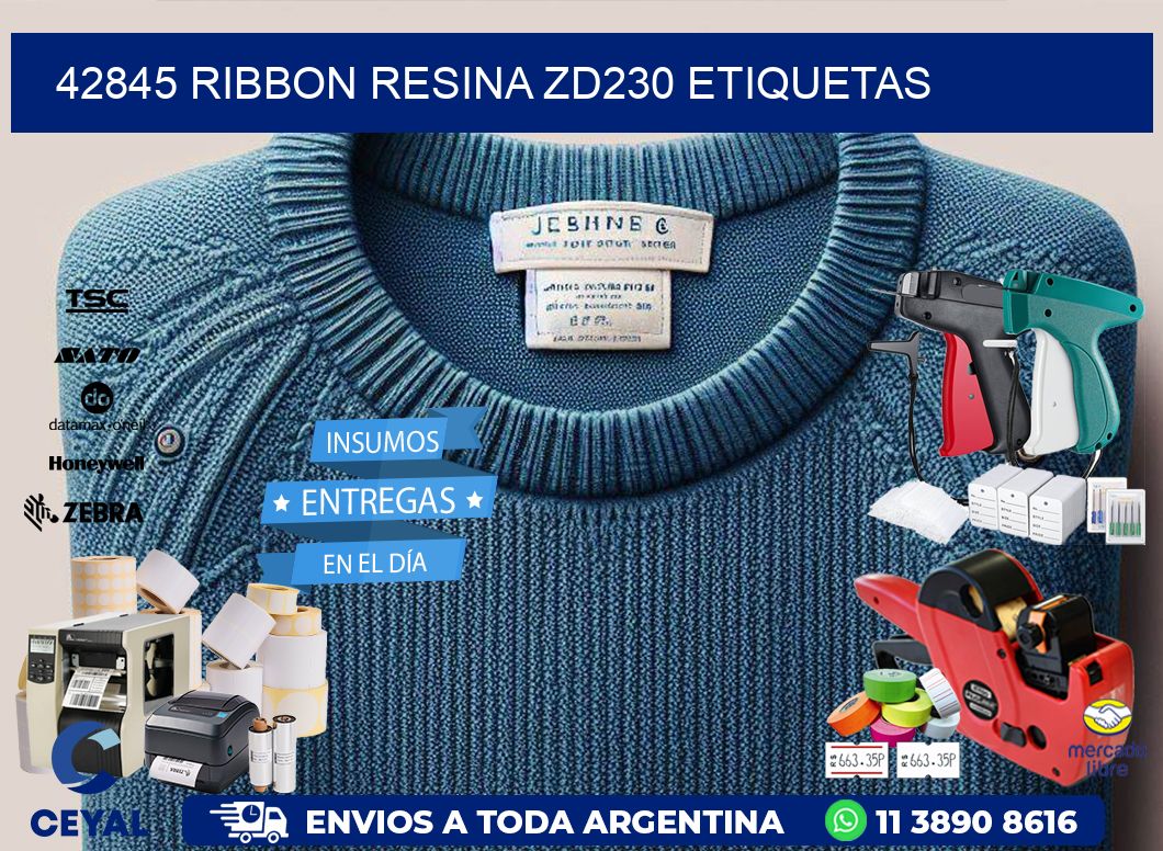 42845 ribbon resina zd230 etiquetas