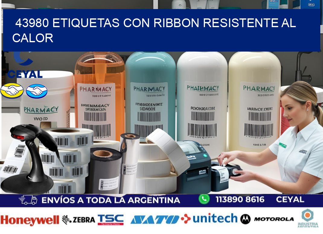 43980 etiquetas con ribbon resistente al calor