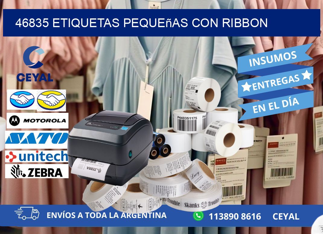 46835 etiquetas pequeñas con ribbon