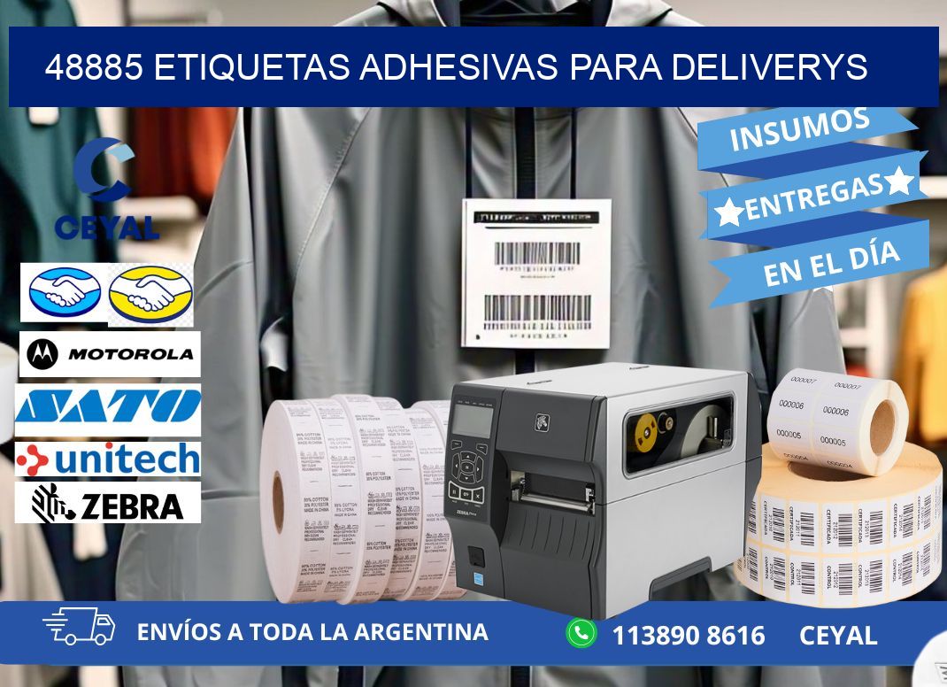 48885 etiquetas adhesivas para deliverys