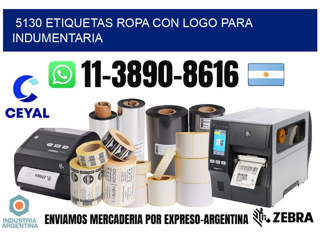 5130 Etiquetas ropa con logo para indumentaria