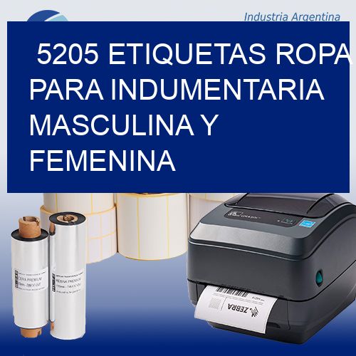5205 Etiquetas ropa para indumentaria masculina y femenina
