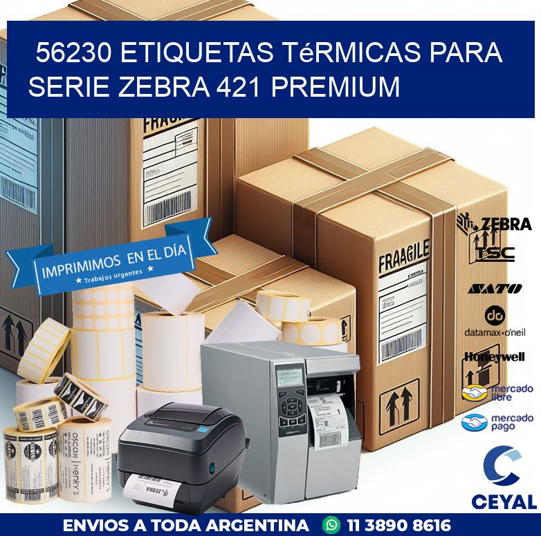 56230 etiquetas térmicas para serie zebra 421 premium