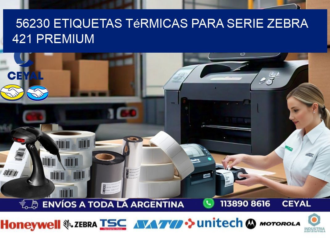 56230 etiquetas térmicas para serie zebra 421 premium