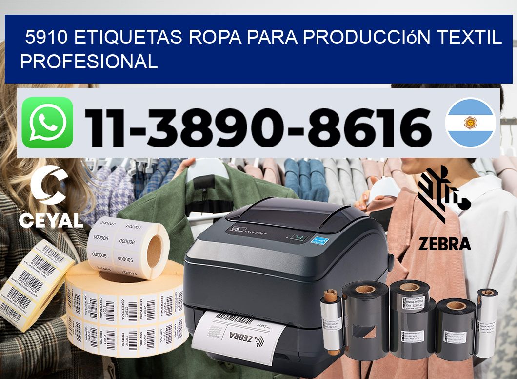 5910 Etiquetas ropa para producción textil profesional