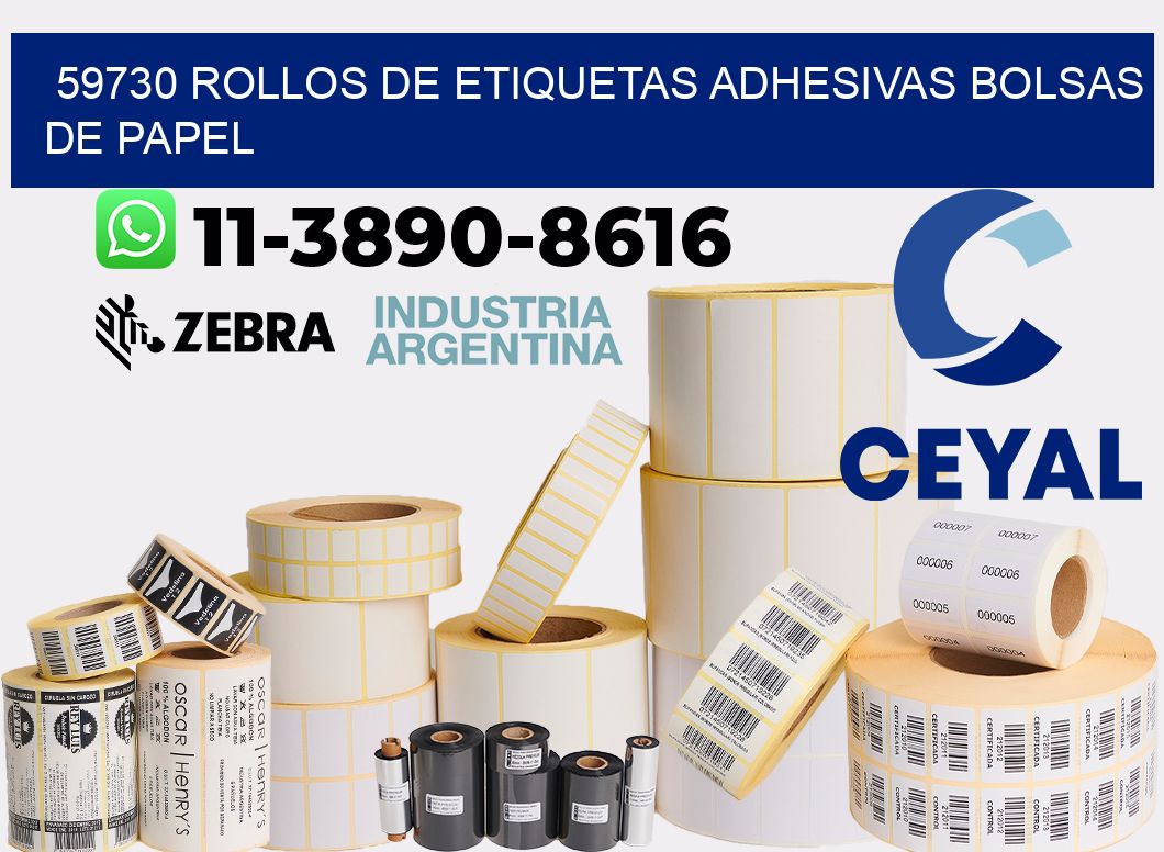 59730 rollos de etiquetas adhesivas bolsas de papel