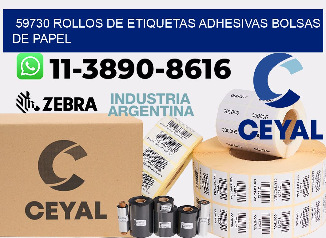 59730 rollos de etiquetas adhesivas bolsas de papel
