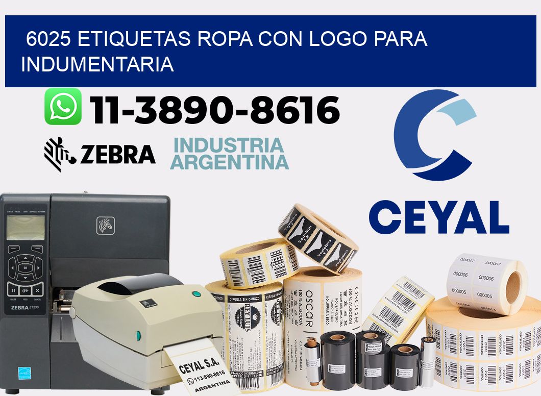 6025 Etiquetas ropa con logo para indumentaria