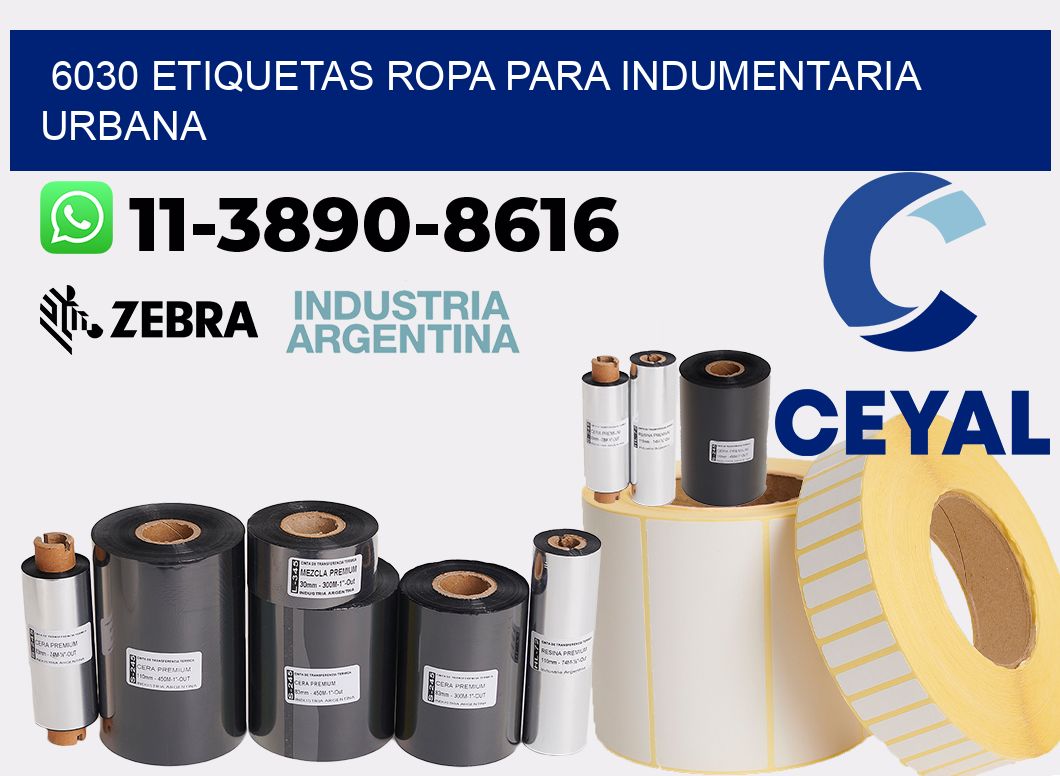 6030 Etiquetas ropa para indumentaria urbana