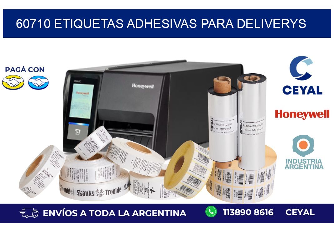 60710 etiquetas adhesivas para deliverys